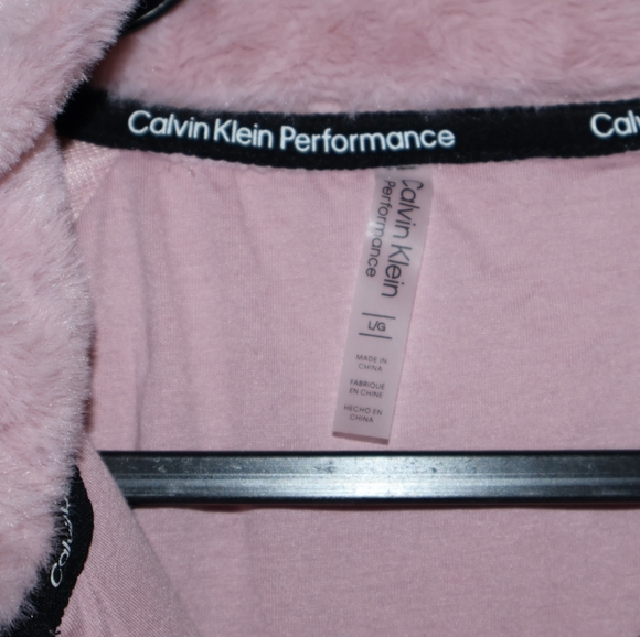 Calvin Klein Pink Performance Fuzzy Faux Fur Quarter-Zip Pullover. Large. NWT. - Picture 5 of 12